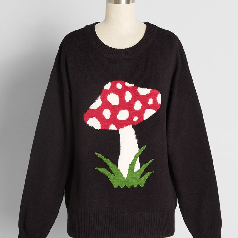 MODCLOTH Dangerfield Mushroom Sweater LARGE NWT